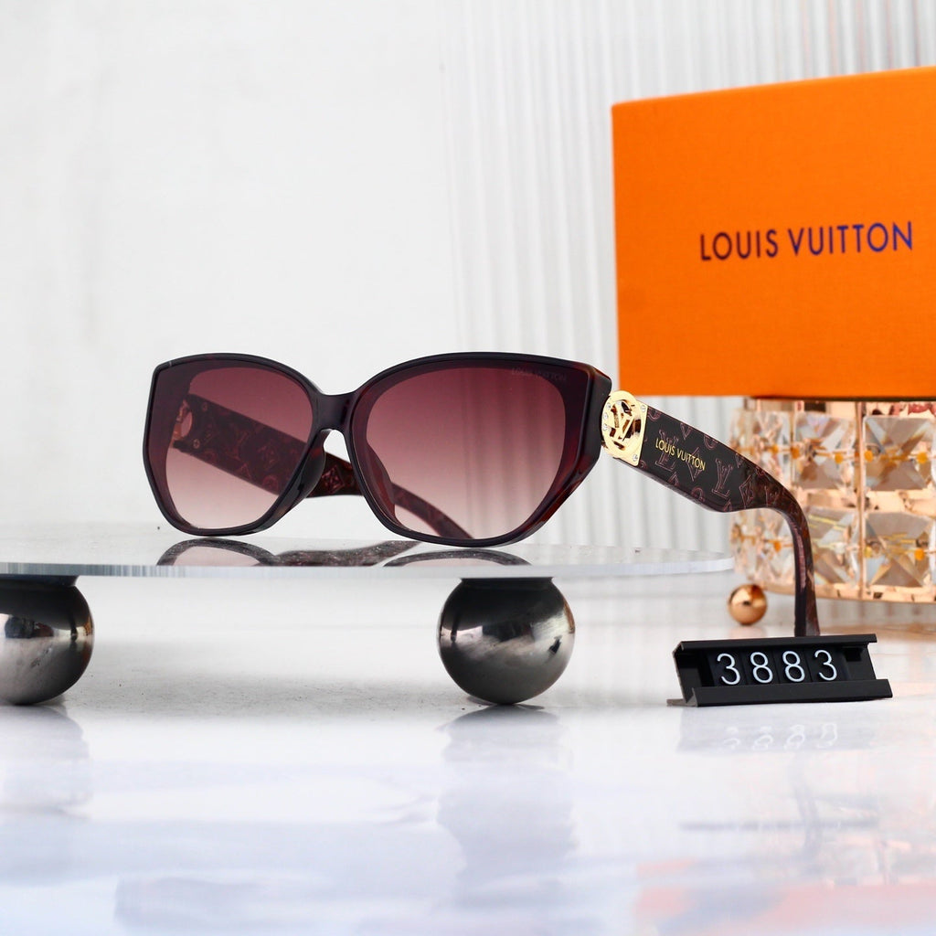 Louis vuitton V-Logo Oversized Sunglasses with Monogram Temples (Model 3883) Cat-Eye